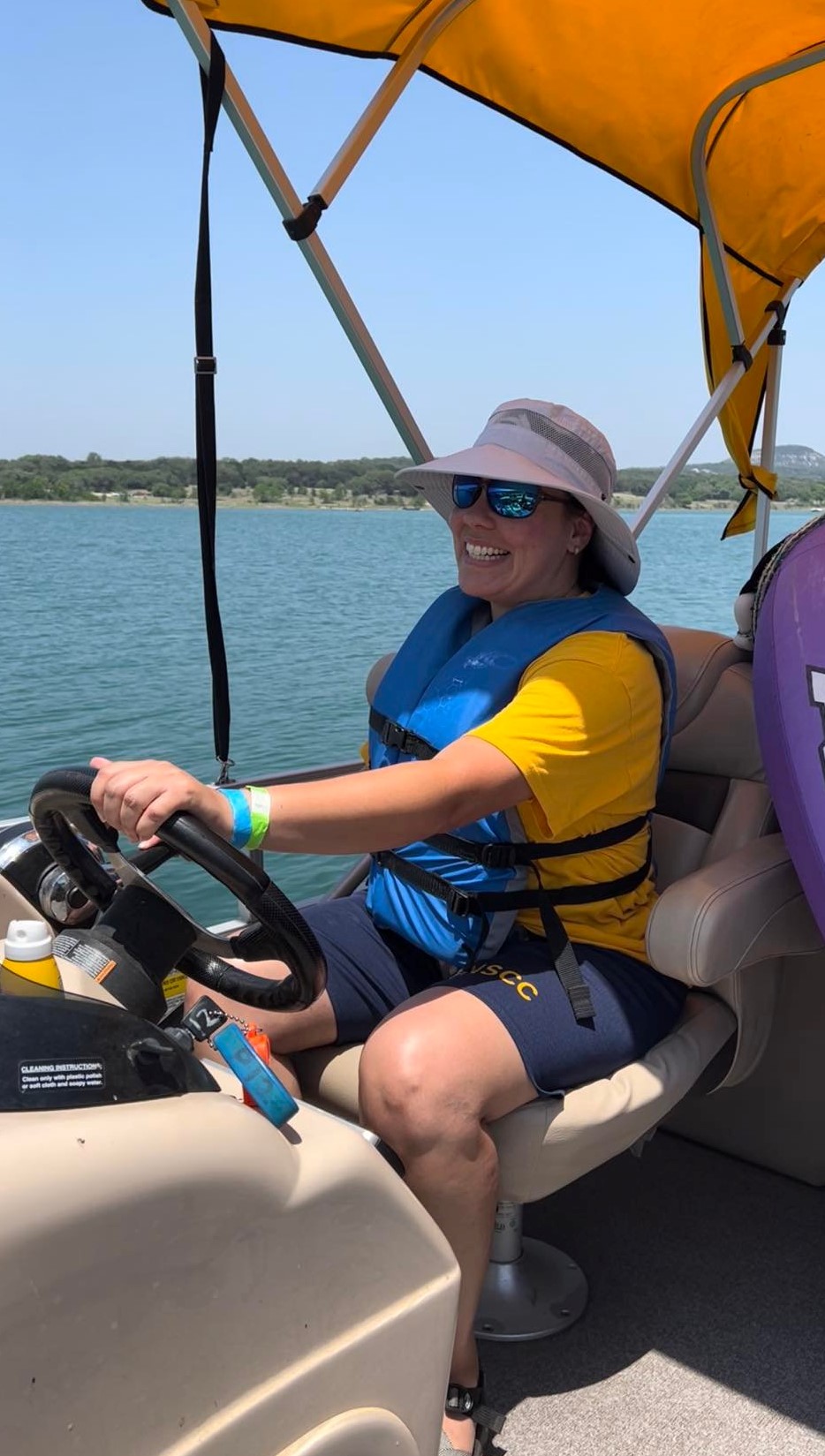 Captain Vero on the pontoon